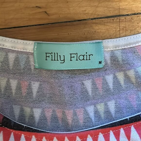 Filly Flair Women’s Coral Orange Pink Patterned Maxi Dress Size medium - Picture 3 of 6